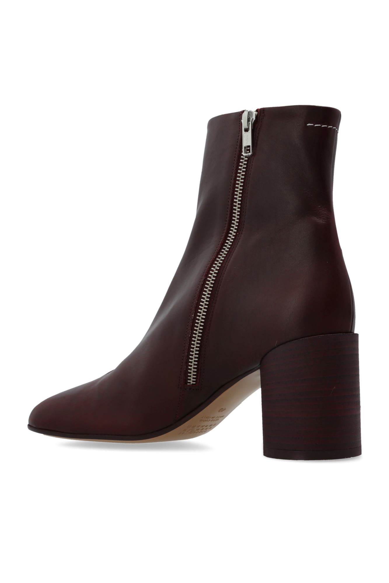 Burgundy Leather ankle boots with heels MM6 Maison Margiela